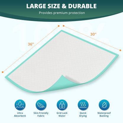 BOKYAN Bed Pads for Incontinence Disposable,30'' x 36'' Ultra Absorbent Chucks Underpads XL 30 Count