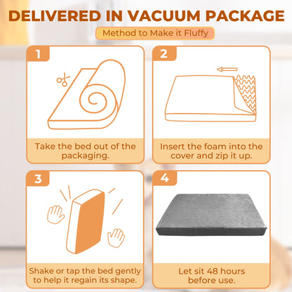 Tolobeve Dog Bed for Medium Large Dogs - Double Side Using Dog Crate Bed with Removable Washable Cover, Egg Crate Foam Support Pet Bed Mat (Grey)