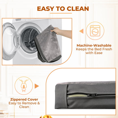 Tolobeve Dog Bed for Medium Large Dogs - Double Side Using Dog Crate Bed with Removable Washable Cover, Egg Crate Foam Support Pet Bed Mat (Grey)