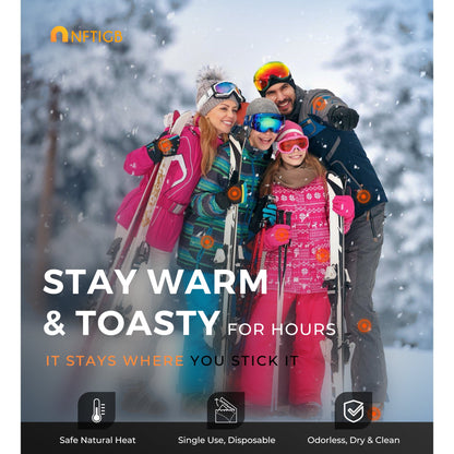 NFTIGB Body Warmer Hand Warmers with Adhesive Backing, Disposable 85Pcs, Long Last Safe Heated 12H