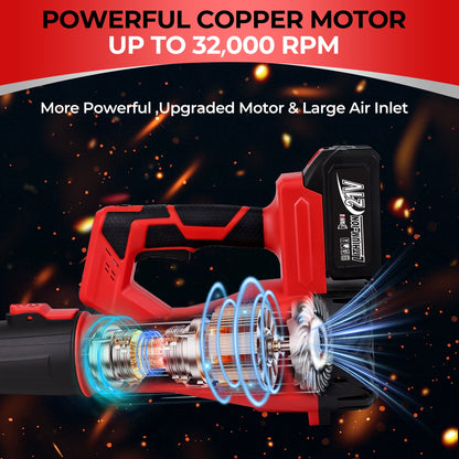 HOTREE Cordless Electric Leaf Blower, 480CFM/160MPH, 6 Speed Mode with 2 Batteries for Lawn, Patio & Dust Cleaning