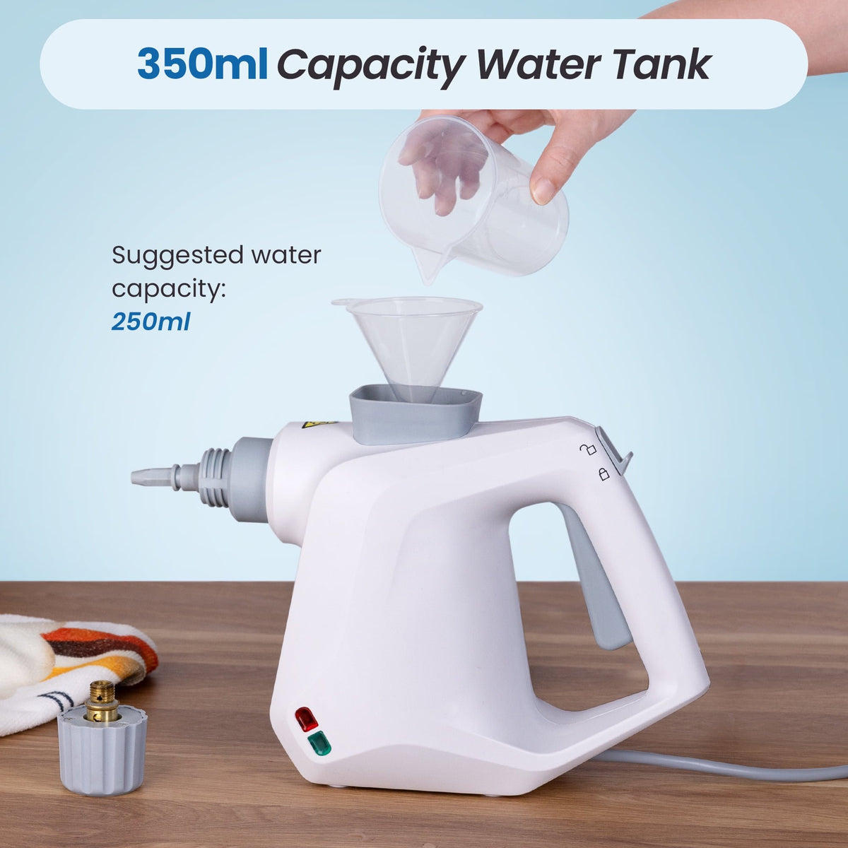 WZAUJKL Handheld Steam Cleaner, 1000W Multi-Surface Cleaner with 9 Accessories, Compact Design, White