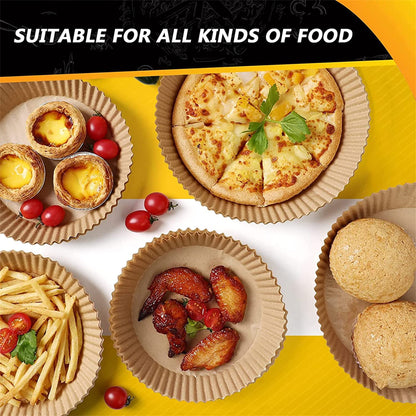 M Buder Non-Stick Disposable Air Fryer Liner Parchment Paper, Round, 6.3 in, 2-5 Qt, 100 Pieces