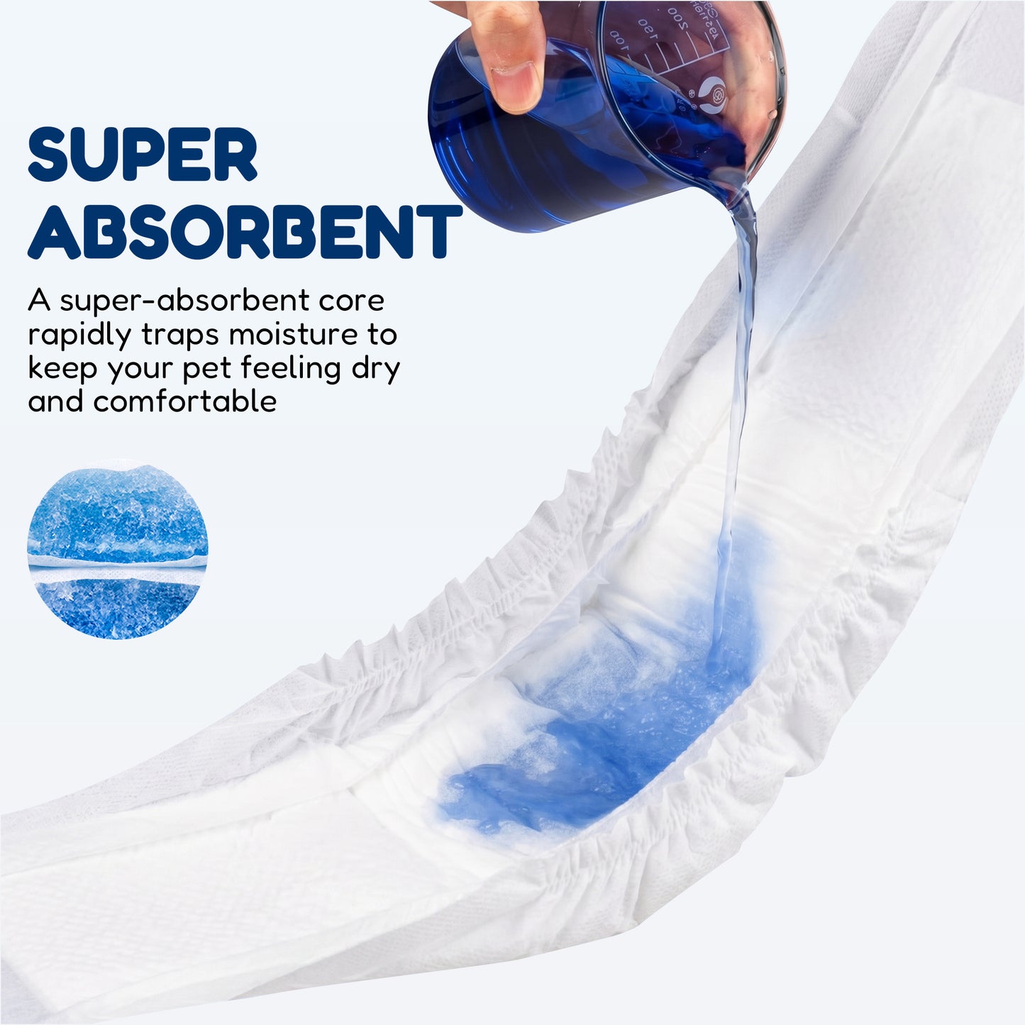 Tolobeve Disposable Male Dog Wraps with Stretchy Waistband, Small, 50 Count – Leak-Resistant & Absorbent for Training, Travel, Excitable Urination