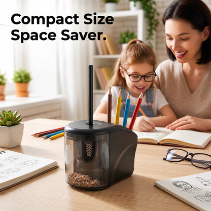 AOLIGO Electric Pencil Sharpener Auto Stop, Automatic Sharpener for Classroom Office Home Art Pencils Black