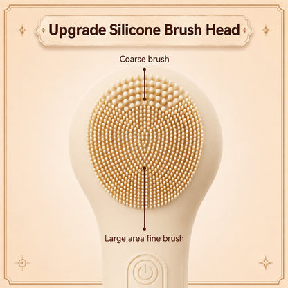 XSAPT Silicone Facial Cleansing Brush, 3-Speed Heated Face Scrubber, 5.63-inch