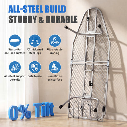 Riousery Tabletop Ironing Board, Steel Frame, Foldable Design with Iron Rest and Hanging Storage, Compact for Dorms & Apartments, 30"x12"x7"