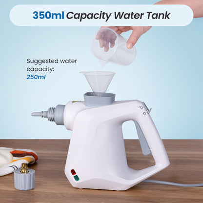 BIMZUC Handheld Steam Cleaner, 1000W Multi-Surface Cleaner with 9 Accessories, Compact Design, White