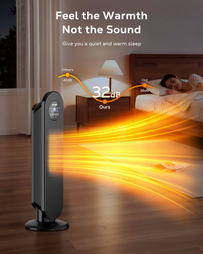 NFTIGB 25" Space Heater for Indoor Large Room, 1500w Oscillating Electric Heaters with Remote Fast Heating,New