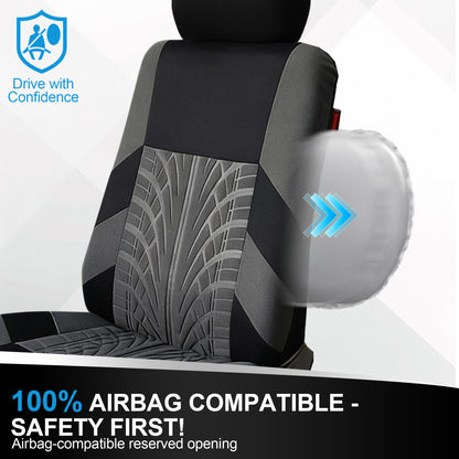 FLORAY 9-Piece Car Seat Covers - Airbag Safe, Thickened, Split Rear, Machine Washable - Universal Fit for Cars, SUVs, Trucks, Gray