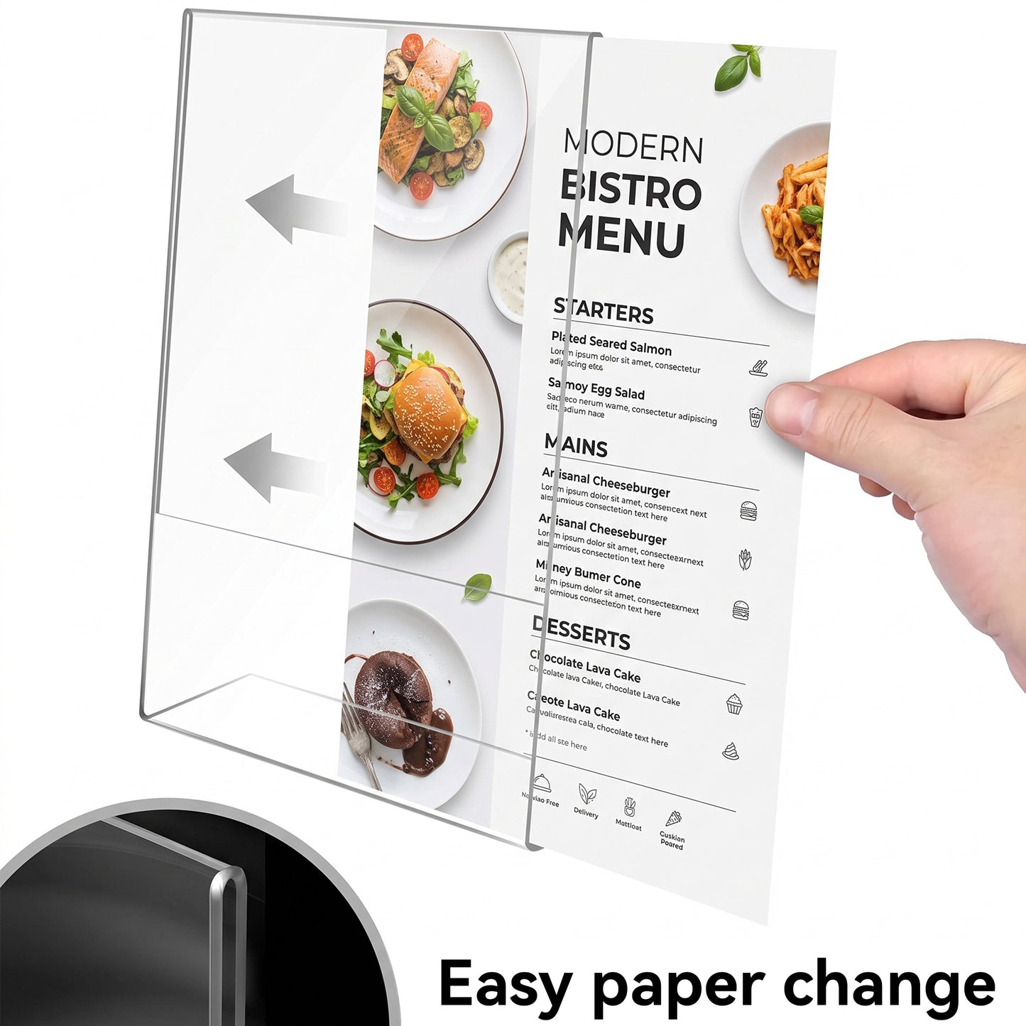 LZSDS Acrylic Sign Holder 8.5 x 11 in 6 Pack, Clear Slant Back Display Stand for Office Restaurant Store Trade Show