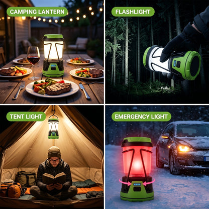 OHHANI Camping Lantern 2000LM 4000mAh Rechargeable Camping Lights with 4 Light Modes for Power Outages, Hiking, Fishing, Tents, Home