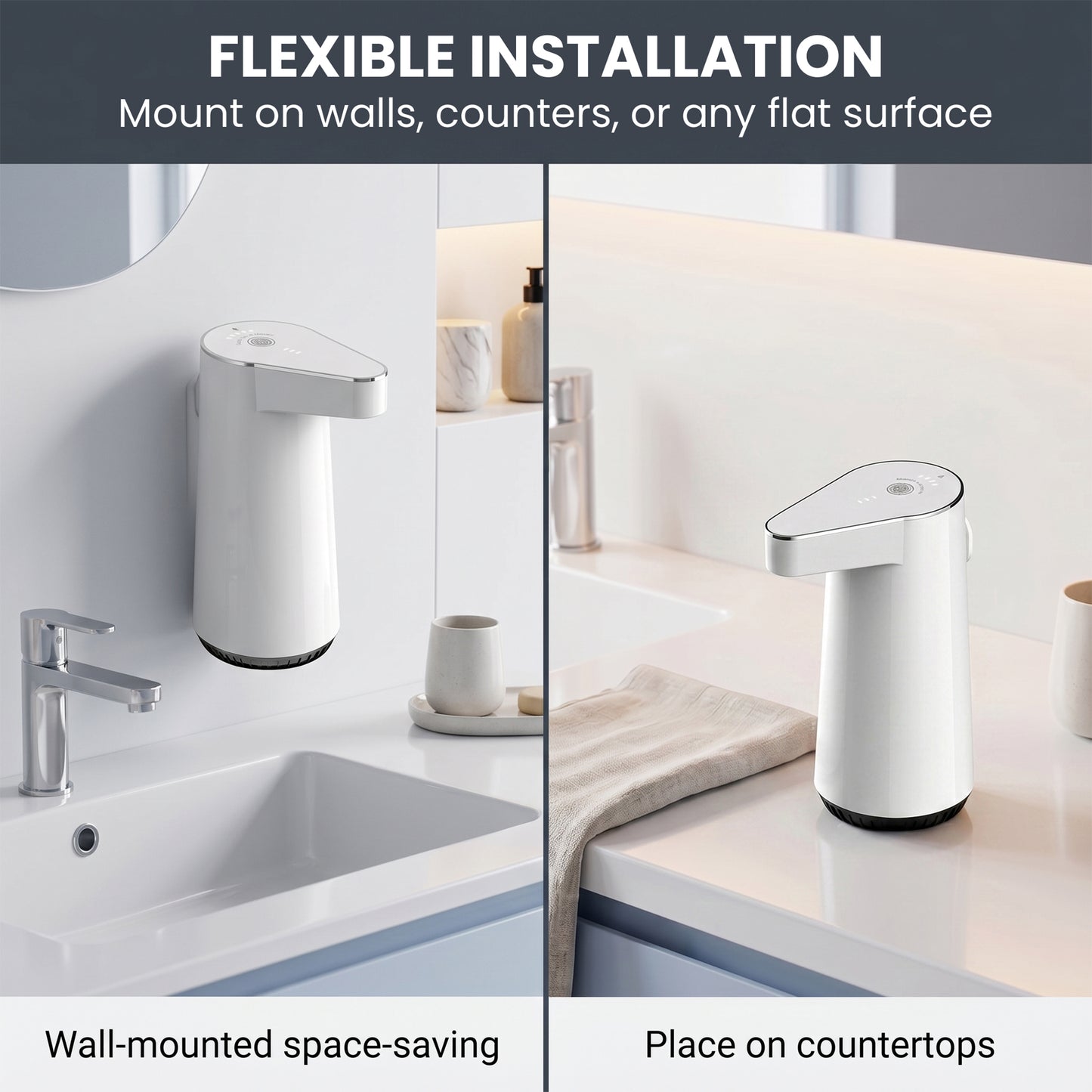 XSAPT Touchless Automatic Soap Dispenser, Rechargeable Foaming Hand Soap Dispenser, 4-Level Wall Mount, 300ml