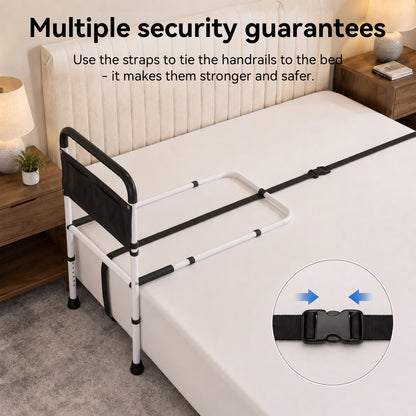 YCPINGC Bed Assist Rails for Seniors, Adjustable Bed Rails for Elderly Adults with Safety Guard, Storage Bag, Fixing Strap, Grounding