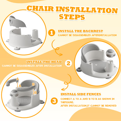 Rupoun Baby Bath Accessories for Newborns, Non-Slip Baby Proofing for Infant, Comfortable, Gray