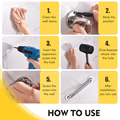 Hodvit 2 Pack 18 Inch Grab Bars for Bathtubs and Showers, Handicap Bathroom Safety Rail for Elderly, Anti Slip Shower Grab Bars Stainless Steel Shower Handle for Bathroom, Tub, Toilet, Bath (White)