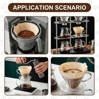M Buder 200 Count Coffee Filters 2-4 Cup, Unbleached Coffee Filters, Natural Disposable Filter Paper for Coffee Maker
