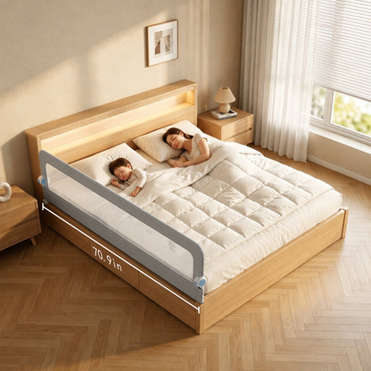Bed Rails for Toddlers, Baby Bed Rail Guard Foldable Toddler Bed Rail (Gray, 71in Sizes)