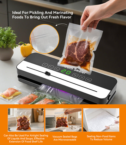 M Buder Vacuum Sealer Machine, Automatic Sealing for Food Storage with Cutter, 5 Modes, Residential, Commercial