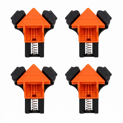 Ouneot 4‑Pack Corner Clamps, 90 Degree Right Angle Woodworking Clamps, Adjustable Spring‑Loaded Wood Clamps for Cabinet & Frame DIY Assembly
