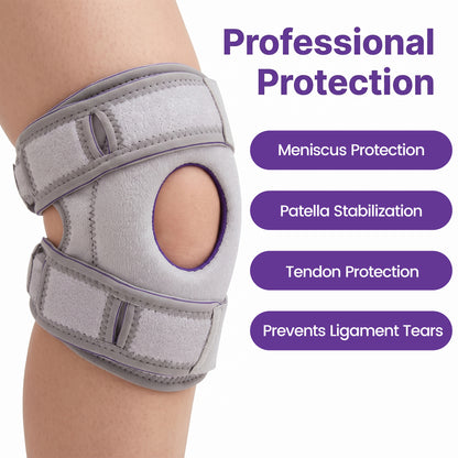 Bokyan Knee Brace, Adjustable Knee Braces Support with Patella Gel Pad & Side Stabilizers, Knee Support Sleeve for Meniscus Tear, Arthritis and Pain Relief, Men & Women