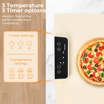 M Buder Food Warming Tray, Electric Warmer Mat, Adjustable Temperature and Timer, Portable Warmer for Party, Family Dinner, Residential