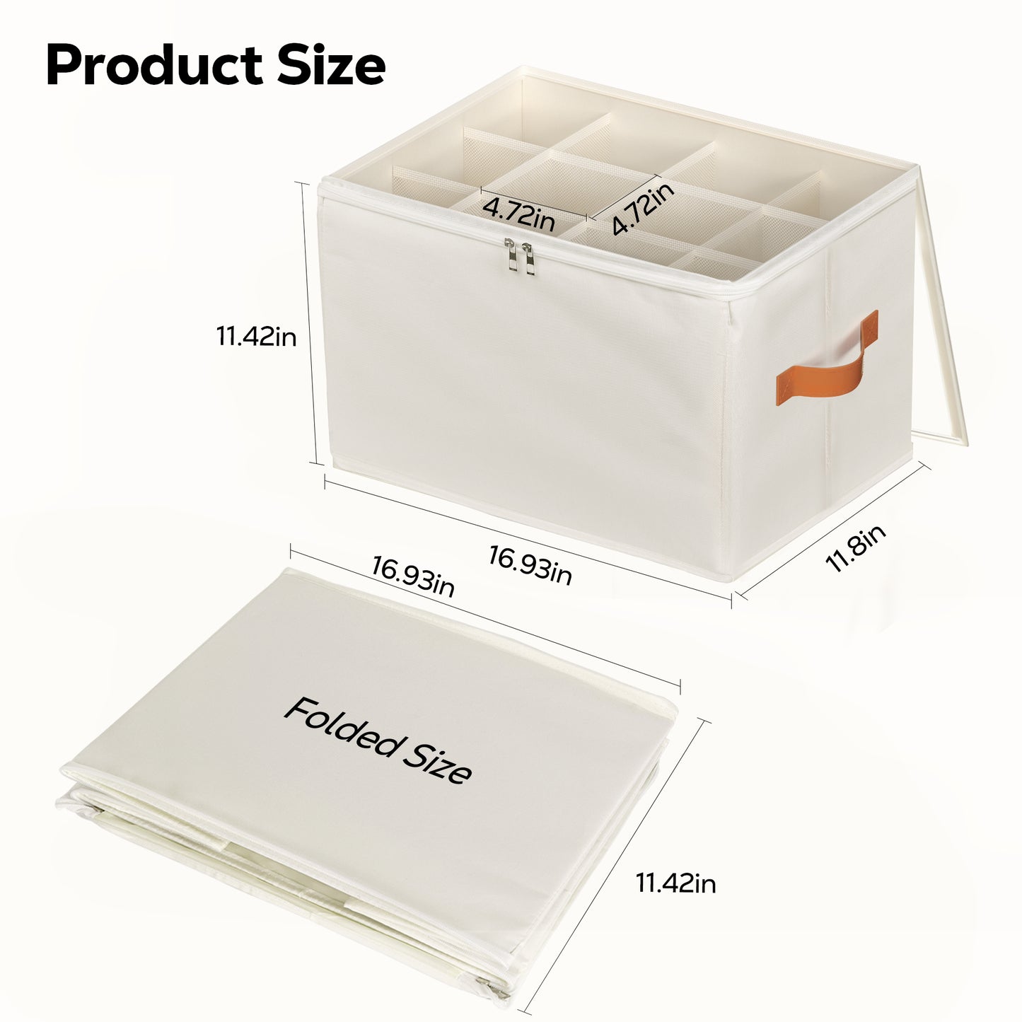 Riousery 2-Pack Under Bed Shoe Organizer for Closet, 24 Individual Shoe Slots, Foldable Storage Boxes with Clear Zipper Cover & Handles, Biege