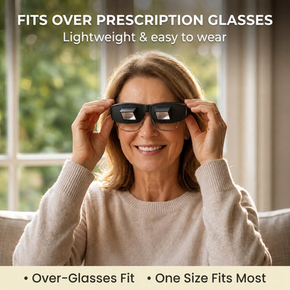 XSAPT Lazy Glasses with 90 Degree Matte ABS Prism for Lying Down Reading and Watching TV, Black, 1-Pack