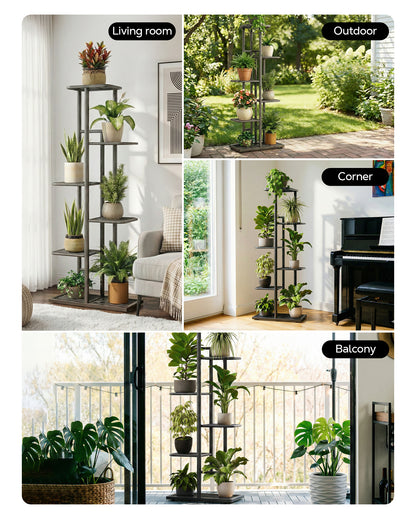 OHHANI Plant Stand Indoor Outdoor Corner 6 Tier Metal Plant Shelf Patio Plant Rack for Garden Corner Balcony Living Room