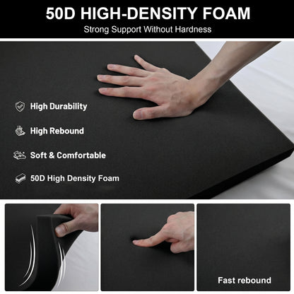 Riousery Sofa Cushion Support, 20" x 20" Sagging Seat Support Insert, 50D High-Density Foam, Black Curved Cushion Saver, 3 Pack