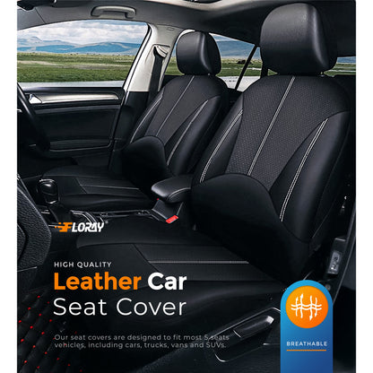 Floray PU Leather Car Seat Covers Full Set - Universal Fit for Cars, SUVs, and Trucks