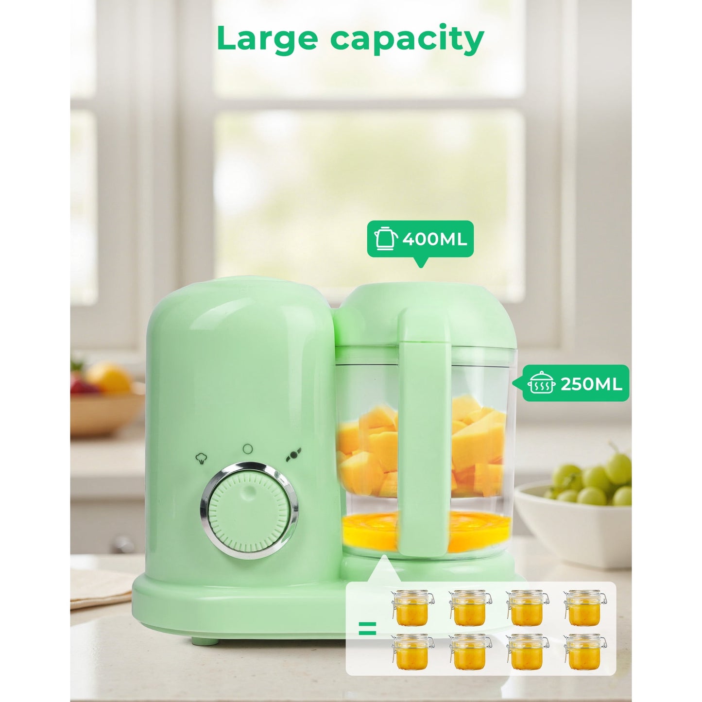 Granlass Baby Food Maker with Steam Basket, Steamer Puree Blender Grinder Mills Machine for Healthy Homemade