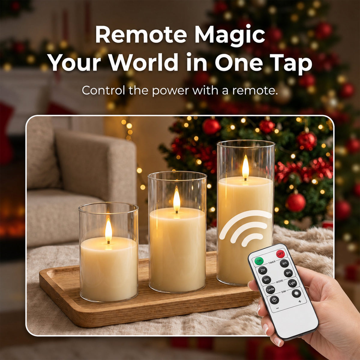 AOLIGO Flameless Candles Set of 3, Flickering LED Pillar Candles with Remote Timer for Home Wedding Holiday Decor