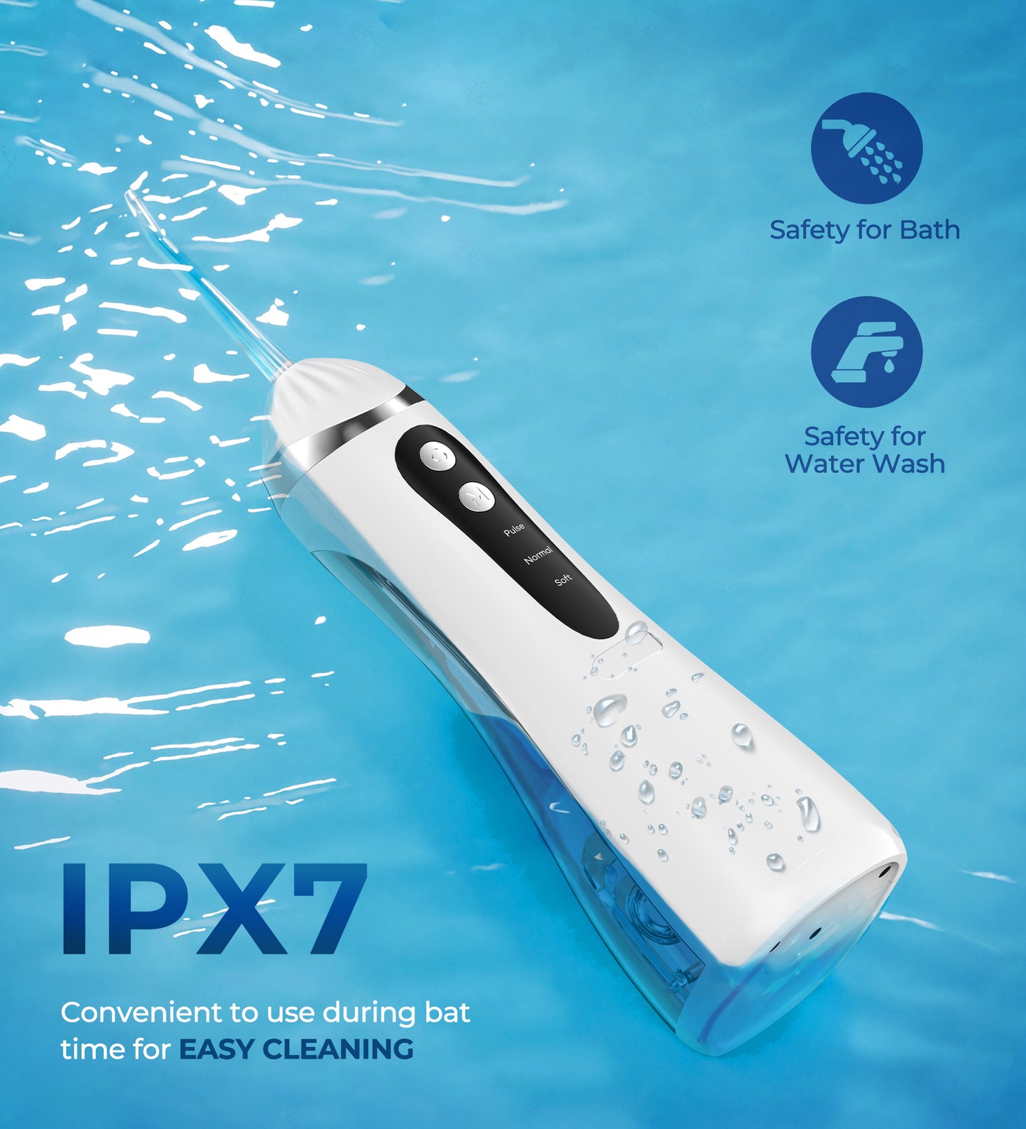 Bokyan Water Flosser for Teeth, cordless 200 ML Portable Electric Flossing Cleaner Rechargeable , Water Picks for Dental Hygiene