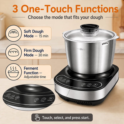 Casualife Automatic Electric Dough Maker, Multi-Functional Dough Mixer with Ferment Mode for Bread and Pizza