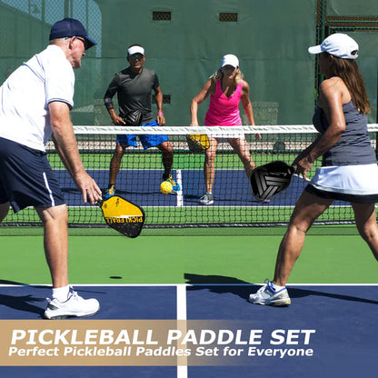 NFTIGB Pickleball Paddles Set, 2 Pickle Ball Rackets with 4 Balls, Lightweight, USAPA Approved