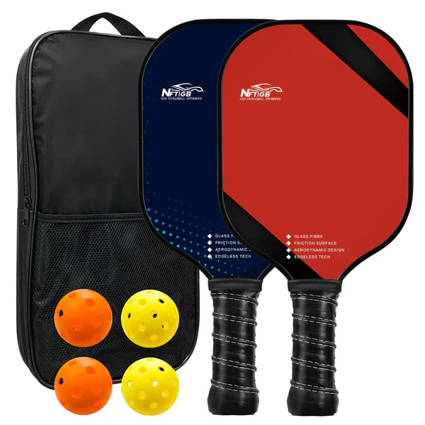 NFTIGB Pickleball Paddles Set, Lightweight, USAPA Approved 2 Pickle Ball Rackets with 4 Balls