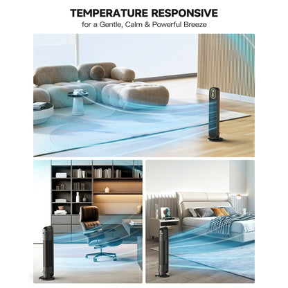 NFTIGB Oscillating Tower Fan for Home, Quiet Fans with Remote, 9H Timer, 3 Modes 3 Speeds, 29 inch, Black, New