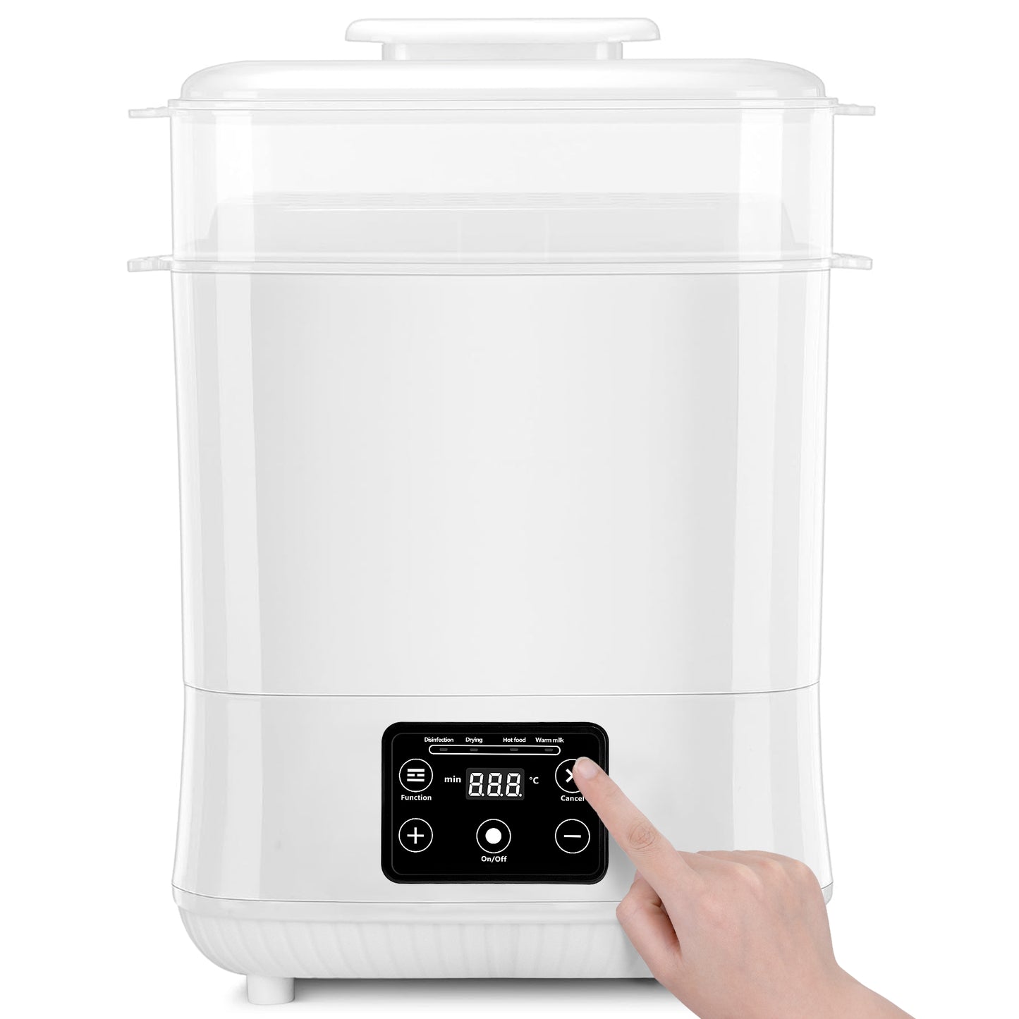 RUPOUN Baby Bottle Sterilizer and Dryer, Electric Steam Sterilizer with Bottle Warmer and Dryer Function, White