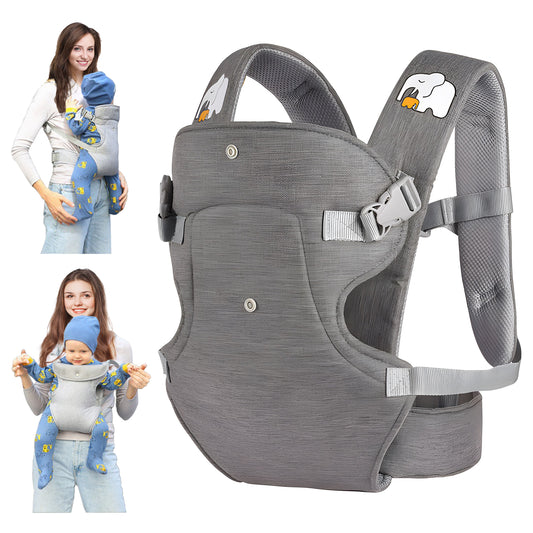 RUPOUN Baby Carrier, Convertible Soft & Cool Baby Carrier, 4-Position, Gray, for Child, Infant, Newborn