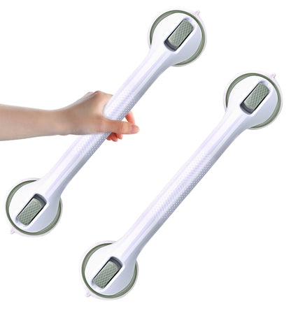 Hodvit 2 Pack Shower Grab Bars, Bathroom Shower Handles with Strong Suction Cup Grip for Seniors,Handle Carries 200lbs (16 inch)