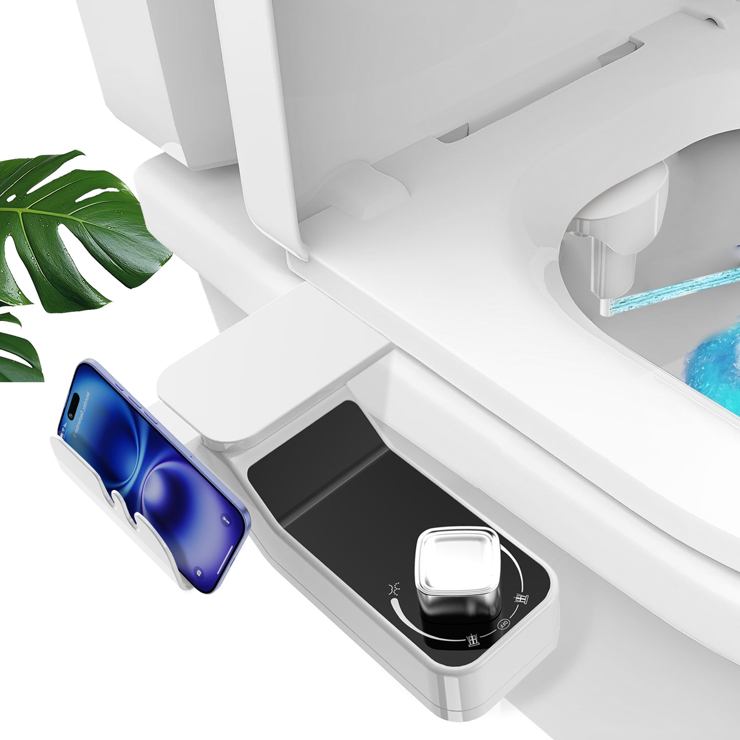 Hodvit Non-Electric Bidet Toilet Attachment, Dual Nozzle with Self-Cleaning, Adjustable Pressure Control