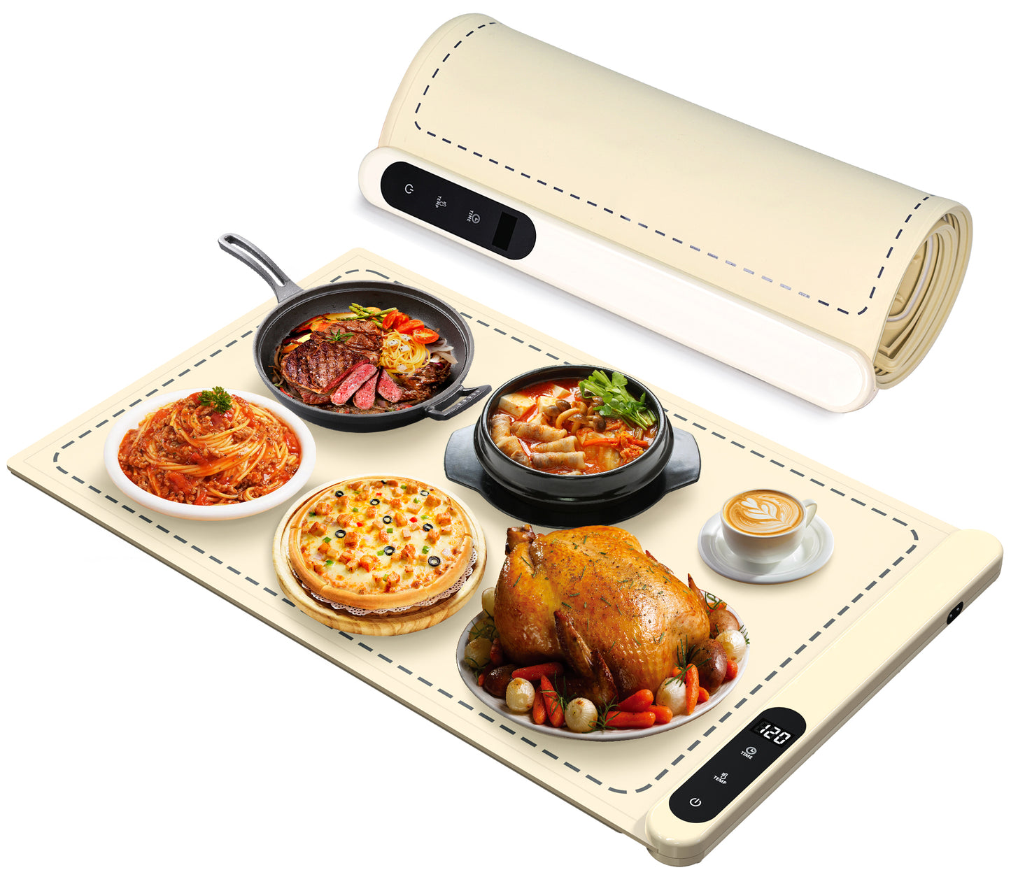 M Buder Food Warming Tray, Electric Warmer Mat, Adjustable Temperature, for Party, Family Dinner, Residential, Commercial