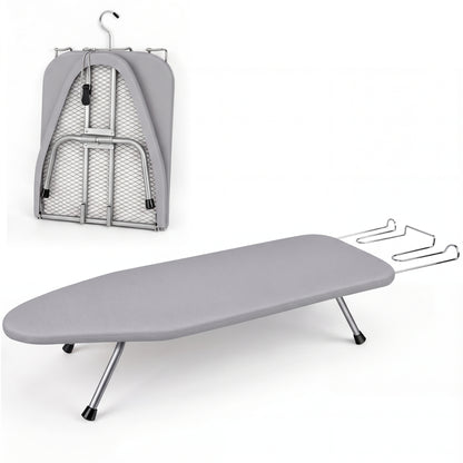 Riousery Tabletop Ironing Board, Steel Frame, Foldable Design with Iron Rest and Hanging Storage, Compact for Dorms & Apartments, 30"x12"x7"