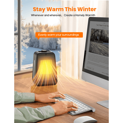 NFTIGB 1500W PTC Space Heater Portable Desktop Electric Heaters for Home, Ceramic Fast Heating, New