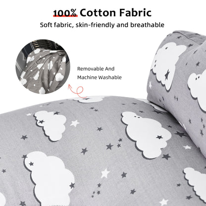 Rupoun Nursinfg Pillow with Waist Strap for Breastfeeding, Grey