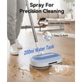 FVSA Cordless Electric Mop, Self Propelled Spin Mop for Floor Cleaning with Water Spray and LED Light, Adjustable Handle, 60 Min Runtime