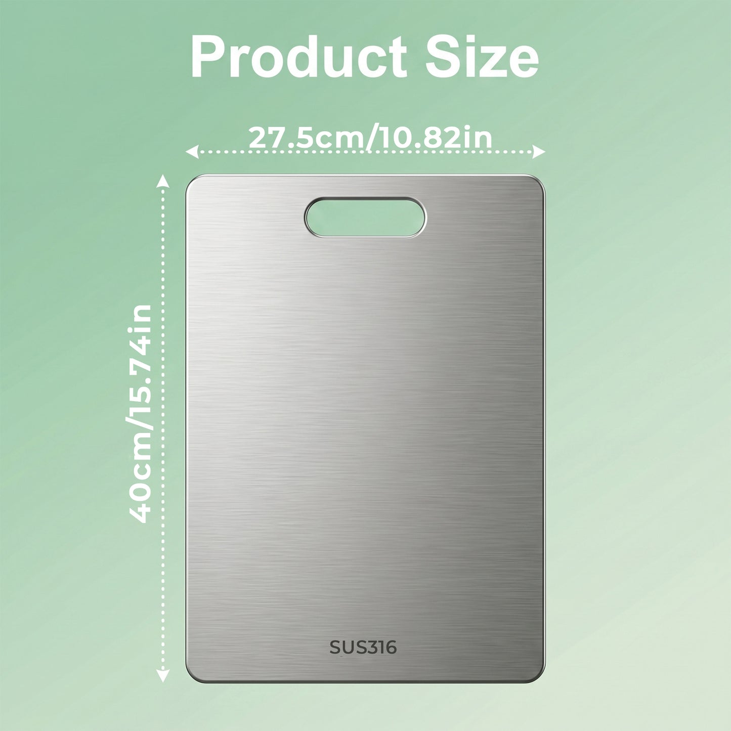 M Buder Stainless Steel Cutting Board, 11”X15.35” Double Sided Cutting Board for Kitchen, Metal Cutting Board for Meat, Fruits, Vegetables