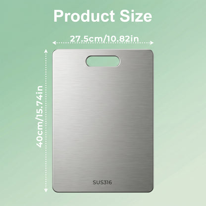 M Buder Stainless Steel Cutting Board, 11”X15.35” Double Sided Cutting Board for Kitchen, Metal Cutting Board for Meat, Fruits, Vegetables