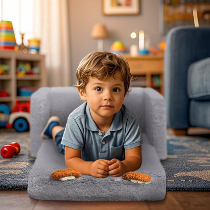 Rupoun Kids Couch Toddler Sofa Convertible Foldable Flip Open Sofa for Girls and Boys, Gray